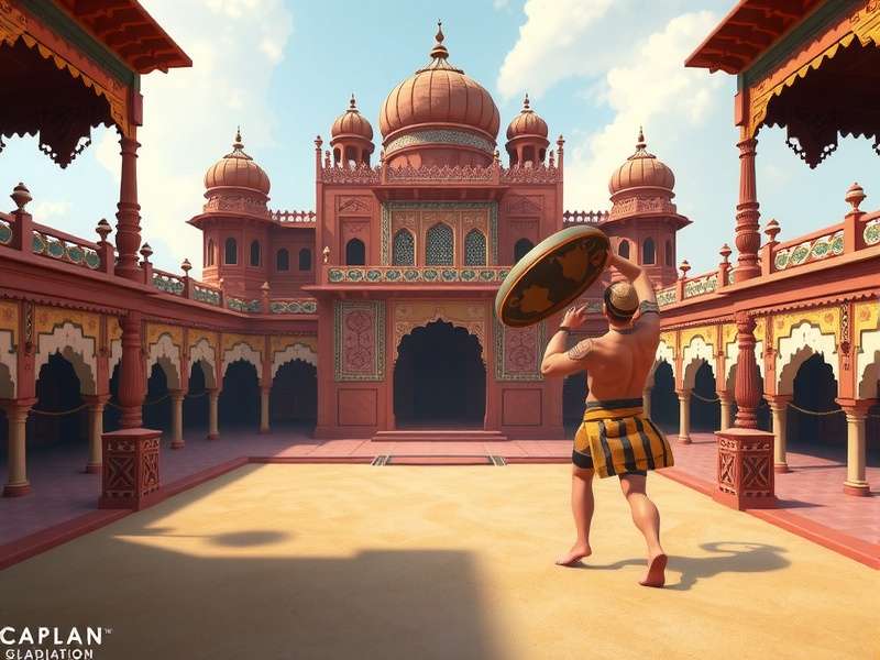 Mahal Volley Gladiator - Palace Arena Mahal Volley Gladiator in-game arena inspired by Indian palace architecture